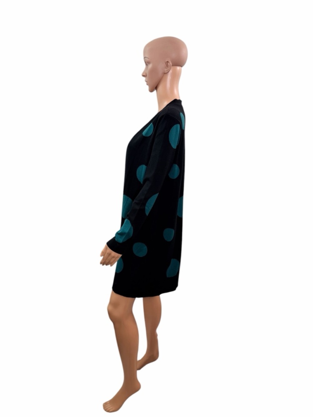 Chicos Women’s Size M (1) Long Sleeve Open Front Polka Dots Midi Cardigan - Picture 3 of 6